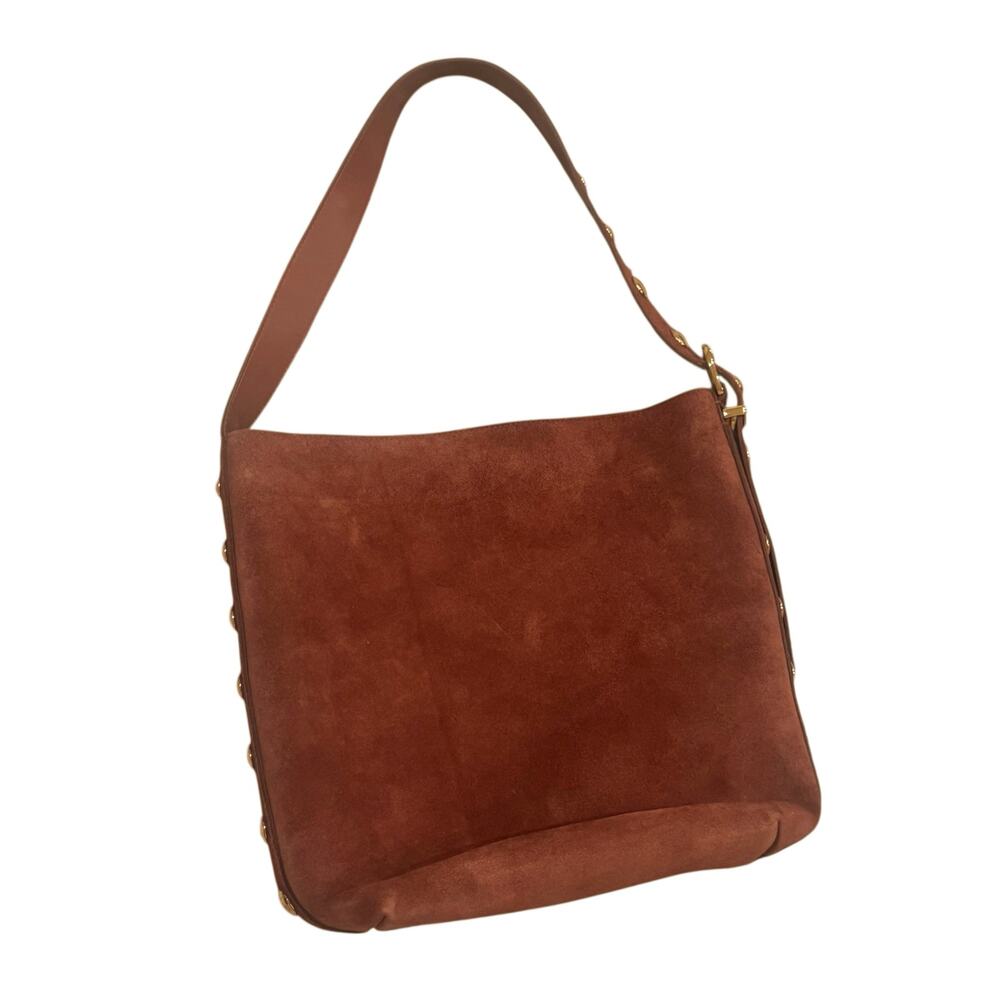 Madewell The Essential Bucket Tote Bag Suede Soft Mahogany Brown One Size NWT - Picture 7 of 12